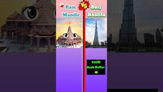 Ram mandir 🥰🆚 Burj Khalifa 🤗❓shorts youtubeshorts rammandir burjkhalifa JJKiFACT [upl. by Apgar]