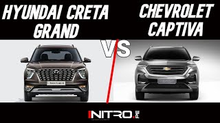 Hyundai Creta Grand vs Chevrolet Captiva  ¡Duelo interesante de SUV de tres filas de asientos 🔥😱 [upl. by Etheline766]