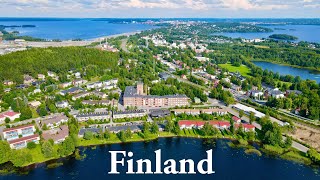 Tampere region Finland in summer  stunning drone view 4K [upl. by Findlay]