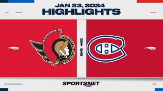 NHL Highlights  Senators vs Canadiens  January 23 2024 [upl. by Yliah214]