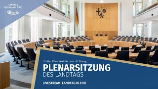 62 Plenarsitzung am Mittwoch dem 13 März 2024 1400 Uhr [upl. by Ragland]