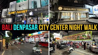 Bali City Tour Video 2024 Denpasar Night Street Walk [upl. by Swain]