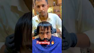 Hair perming 🔥 curlyhair hairperming perm treandingshort viralshorts foryou [upl. by Enyaht492]