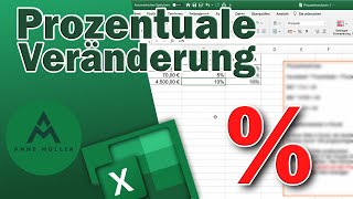 Prozentuale Veränderung mit Excel berechnen [upl. by Dazhehs]