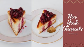 New York Cheesecake Eggless Baked Cheesecake The Vegetarian Cook [upl. by Aitnuahs]