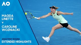 Magda Linette v Caroline Wozniacki Extended Highlights  Australian Open 2024 First Round [upl. by Ainessej]