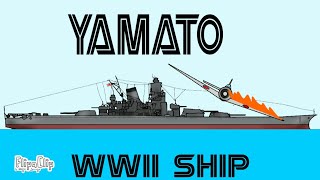 IJN Yamato battleship sinking Animated 1945 WWII [upl. by Lucinda111]