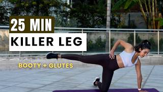 Grow Booty amp Tighten Legs in 25 Min  HIIT Lower Body Workout No Equipment [upl. by Acino]