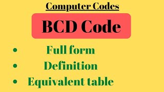 What is BCD code 8421 code Full form of BCD BCD simanstudies [upl. by Pogah460]