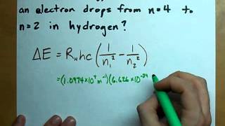 Energy Released ΔE for electron in Hydrogen Atom [upl. by Tnelc]