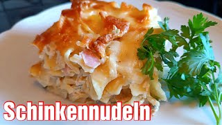 Schinkennudeln überbacken mit Käse [upl. by Onirotciv586]