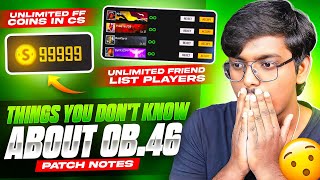 OB46 BIGGEST CHANGES IN PATCH NOTES 😲😱 FREE FIRE NEW EVENT FF NEW EVENT OB46 UPDATE FREE FIRE [upl. by Fitz]