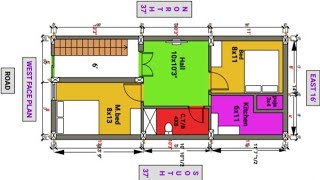 16 × 36 West face house map plan detail [upl. by Ytsanyd]