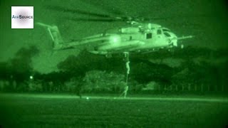 US Marines Fast Roping  Night Helicopter Insertion Training [upl. by Noramac803]