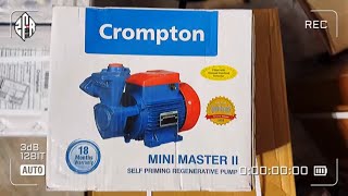 MINI MASTER II SELF PRIMING PUMP CROMPTON GREAVES  CROMPTON MINI MASTER II MONOBLOCK PUMP [upl. by Acsecnarf]