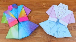 How to Make Easy Origami Skirt  DIY Origami Skirt Easy Tutorial  5Minute Paper Crafts [upl. by Knoll]