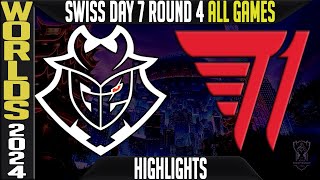 G2 vs T1 Highlights ALL GAMES  LoL Worlds 2024 Swiss Stage Day 7 Round 4  G2 Esports vs T1 [upl. by Helaine]