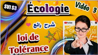 écologie S3 SVI  Vidéo 3 شرح جبار 👑  Loi de tolérance [upl. by Mossolb]