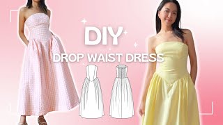 making a drop waist corset style dress SEWING TUTORIAL [upl. by Sykes]