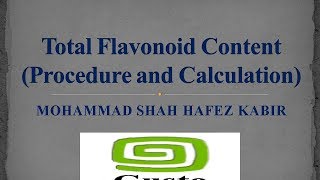 Total Flavonoid Content Procedure and Calculation [upl. by Amedeo]