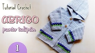 Abrigo niñas con capuchaPunto tulipan 13 [upl. by Olrac]