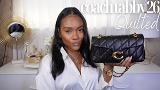 COACH QUILTED TABBY 26 Unboxing  Review  What fits [upl. by Dnalram]