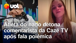 Olimpíadas 2024 Atleta do nado detona comentarista da Cazé TV após fala sobre comer gente [upl. by Akieluz]