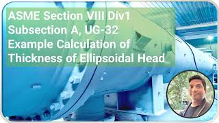 Example Calculation of Thickness of Ellipsoidal Head [upl. by Hevak]