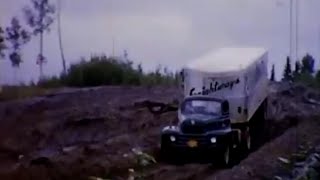 Vintage 1950s Alaska Highway footage [upl. by Atnas]