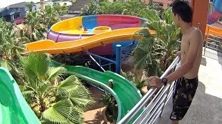 Little Green Water Slide at Usotel Waterland [upl. by Amalle435]