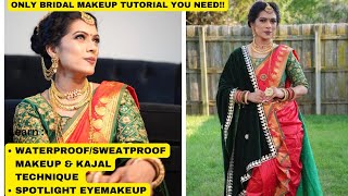 FREE PROFESSIONAL MAKEUP CLASS हिंदी MAHARASHTRIAN BRIDAL MAKEUP KAJAL SMUDGEPROOF TRICKPRATIBHA [upl. by Valenba]