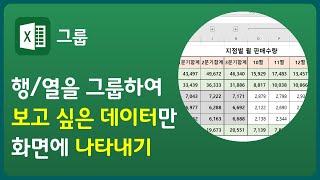 엑셀에서 보고 싶은 데이터만 화면에 나타내기  데이터를 그룹화하는 방법  그룹 자동 윤곽 자동 개요 그룹 해제 윤곽 해제 [upl. by Hairabez]