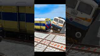 Train vs Train  2 Trains Accident on DIAMOND CROSSING shorts [upl. by Maggs297]