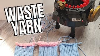 Cast on with waste yarn knitting machine tutorial  Addi Express Knitting Machine  Sentro Knitting [upl. by Lrub]