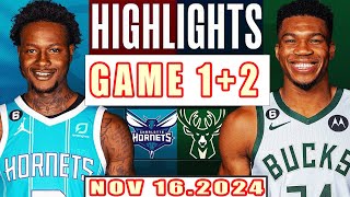 Charlotte Hornets Vs Milwaukee Bucks GAME 12 Highlights Nov 162024 NBA Season 202425 [upl. by Costa]