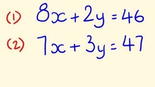 Simultaneous Equations  Example to solve 3 [upl. by Yraek392]