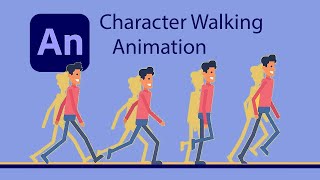 How to Animate Character Walk Cycle in Adobe Animate [upl. by Sobmalarah831]