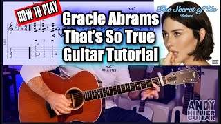 Gracie Abrams  Thats So True  Guitar Tutorial Lesson with Tabs [upl. by Yrennalf]