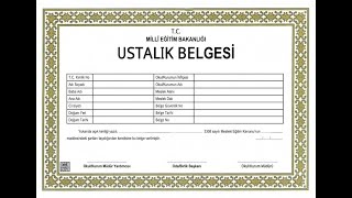 Ustalık kalfalık ve usta öğreticilik Belgesi Nasıl Alınır yeni video linki açıklamalarda [upl. by Lail59]