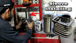 How to Install cylinder Sleeve and liner in bike engine  Hindi amp Urdu [upl. by Yejus]