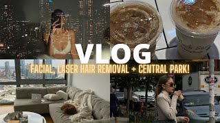 NYC vlog ♡ laser hair removal Heyday facial shopping on 5th Ave amp walking around Central Park [upl. by Mildred]