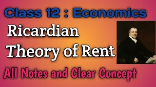 Class 12 Economics Ricardian theory of Rent [upl. by Purity]