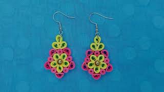 How to Make Quilling Earrings  Paper Quilling Earrings  Tutorial [upl. by Amorette]