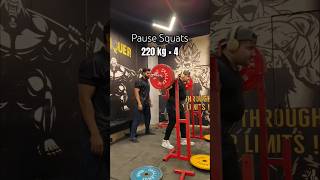 220 kg Pause Squat fitness fitindia fitnessmotivation fitnessjourney 75hardchallenge gym [upl. by Ardnoed577]