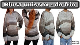 Blusa de frio em crochê  Unissex [upl. by Eiznekcm]