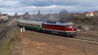 Abfahrt BR 232 mit Sonderzug im Bahnhof Aschersleben [upl. by Genvieve]