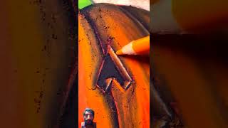 Stained Art with Orange e 4e IPumpkin viralvideo trending youtubeshorts [upl. by Baggett]