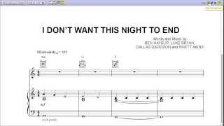 quotI Dont Want This Night To Endquot by Luke Bryan  Piano Sheet Music Teaser [upl. by Tomkins751]