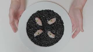 BLACK SQUID INK RISOTTO WITH SHRIMP TARTARE [upl. by Beitnes287]