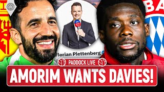 Florian Plettenberg quotAlphonso Davies Is Uniteds Dream Targetquot  Paddock LIVE [upl. by Eimak26]